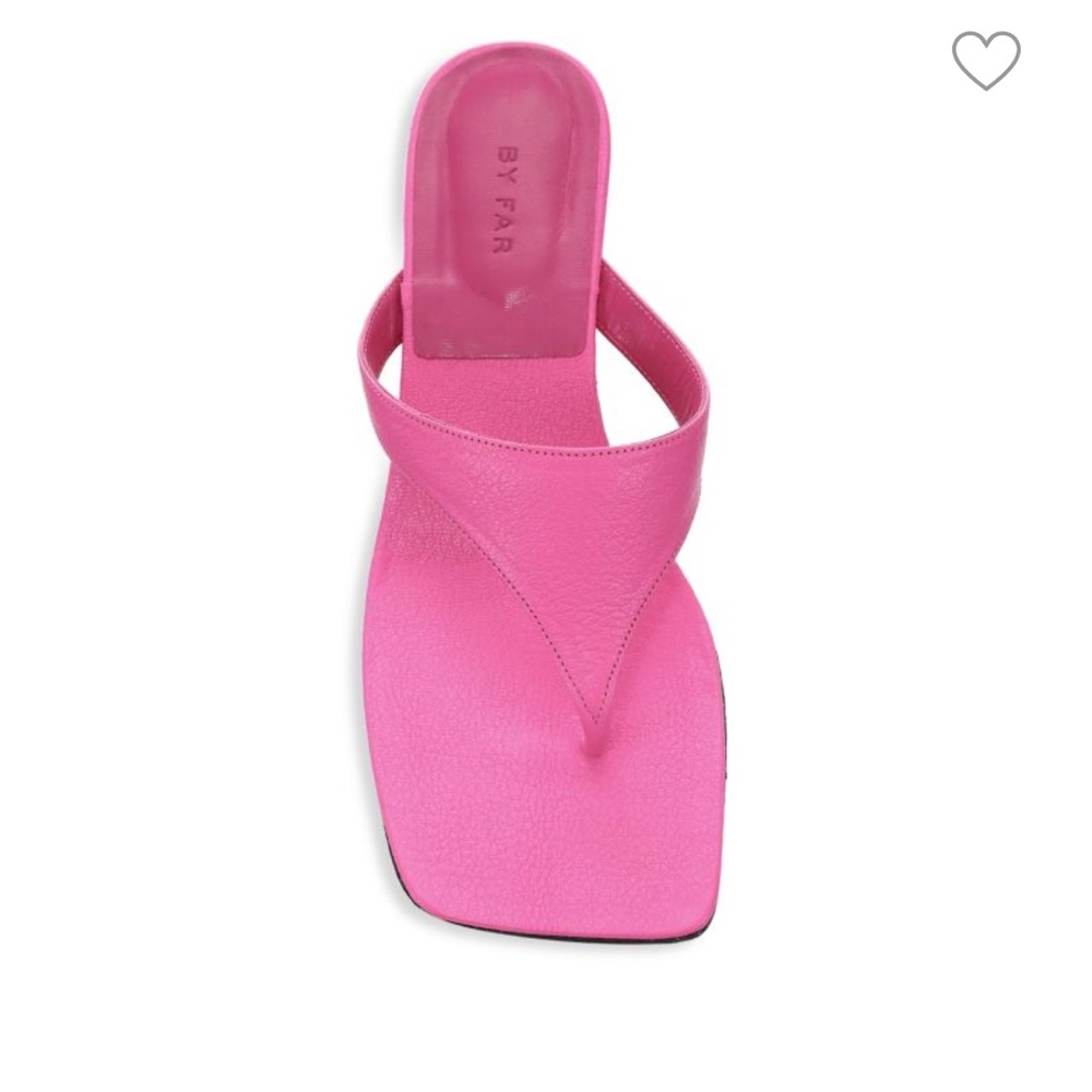 BY FAR Shawn Leather Thong Sandals in Hot Pink Size 38